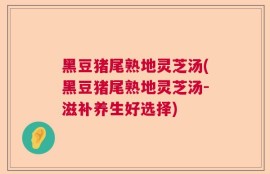 黑豆猪尾熟地灵芝汤(黑豆猪尾熟地灵芝汤-滋补养生好选择)