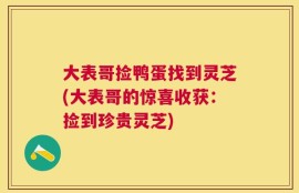 大表哥捡鸭蛋找到灵芝(大表哥的惊喜收获：捡到珍贵灵芝)