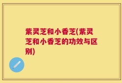 紫灵芝和小香芝(紫灵芝和小香芝的功效与区别)