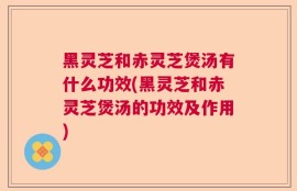 黑灵芝和赤灵芝煲汤有什么功效(黑灵芝和赤灵芝煲汤的功效及作用)