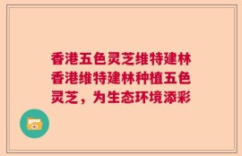 香港五色灵芝维特建林香港维特建林种植五色灵芝，为生态环境添彩