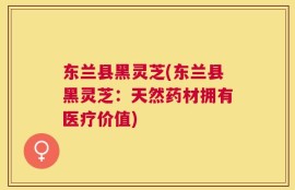 东兰县黑灵芝(东兰县黑灵芝：天然药材拥有医疗价值)