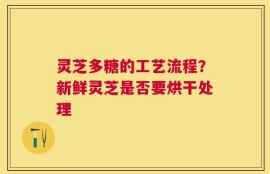 灵芝多糖的工艺流程？新鲜灵芝是否要烘干处理