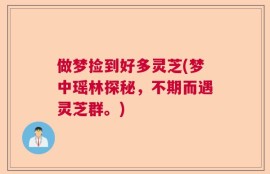 做梦捡到好多灵芝(梦中瑶林探秘，不期而遇灵芝群。)