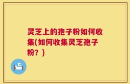 灵芝上的孢子粉如何收集(如何收集灵芝孢子粉？)