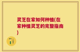 灵芝在家如何种植(在家种植灵芝的完整指南)