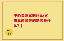 中药灵芝又叫什么(药用真菌灵芝的别名是什么？)