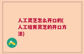 人工灵芝怎么开口的(人工培育灵芝的开口方法)