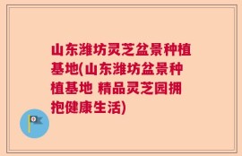山东潍坊灵芝盆景种植基地(山东潍坊盆景种植基地 精品灵芝园拥抱健康生活)