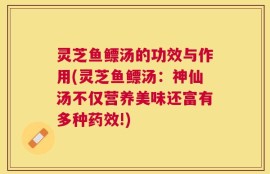 灵芝鱼鳔汤的功效与作用(灵芝鱼鳔汤：神仙汤不仅营养美味还富有多种药效!)