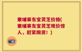 柬埔寨东宝灵芝价格(柬埔寨东宝灵芝现价惊人，赶紧囤货！)