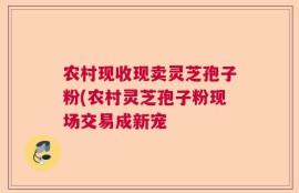 农村现收现卖灵芝孢子粉(农村灵芝孢子粉现场交易成新宠