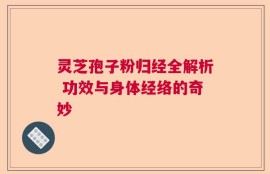 灵芝孢子粉归经全解析 功效与身体经络的奇妙