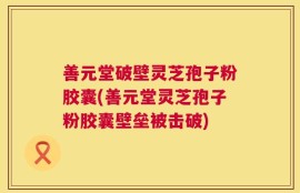 善元堂破壁灵芝孢子粉胶囊(善元堂灵芝孢子粉胶囊壁垒被击破)