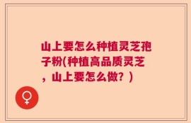 山上要怎么种植灵芝孢子粉(种植高品质灵芝，山上要怎么做？)