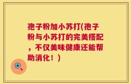 孢子粉加小苏打(孢子粉与小苏打的完美搭配，不仅美味健康还能帮助消化！)