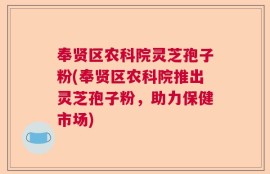 奉贤区农科院灵芝孢子粉(奉贤区农科院推出灵芝孢子粉，助力保健市场)