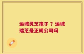 运城灵芝孢子 ？运城瑞芝是正规公司吗