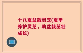 十八夏盆栽灵芝(夏季养护灵芝，助盆栽茁壮成长)