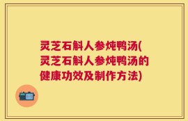 灵芝石斛人参炖鸭汤(灵芝石斛人参炖鸭汤的健康功效及制作方法)