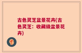 古色灵芝盆景花卉(古色灵芝：收藏级盆景花卉)