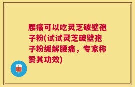 腰痛可以吃灵芝破壁孢子粉(试试灵芝破壁孢子粉缓解腰痛，专家称赞其功效)