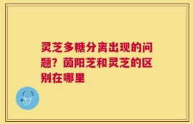灵芝多糖分离出现的问题？茵阳芝和灵芝的区别在哪里