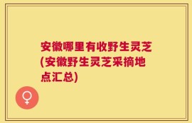 安徽哪里有收野生灵芝(安徽野生灵芝采摘地点汇总)