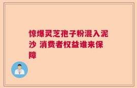 惊爆灵芝孢子粉混入泥沙 消费者权益谁来保障