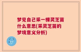 梦见自己采一棵灵芝苗什么意思(采灵芝苗的梦境意义分析)
