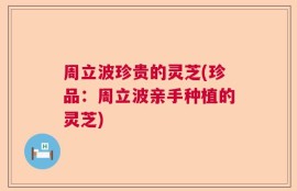周立波珍贵的灵芝(珍品：周立波亲手种植的灵芝)