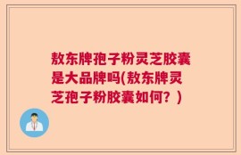 敖东牌孢子粉灵芝胶囊是大品牌吗(敖东牌灵芝孢子粉胶囊如何？)