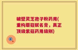 破壁灵芝孢子粉药用(重构蘑菇赋名膏，真正顶级紫菇药用级别)