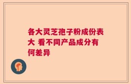 各大灵芝孢子粉成份表大 看不同产品成分有何差异