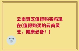 云南灵芝值得购买吗现在(值得购买的云南灵芝，健康必备！)