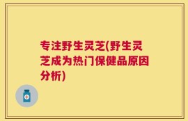 专注野生灵芝(野生灵芝成为热门保健品原因分析)