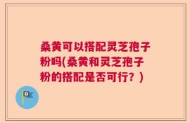 桑黄可以搭配灵芝孢子粉吗(桑黄和灵芝孢子粉的搭配是否可行？)