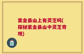 紫金县山上有灵芝吗(探秘紫金县山中灵芝奇观)