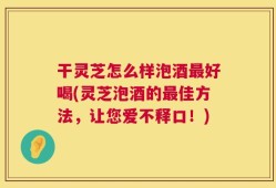 干灵芝怎么样泡酒最好喝(灵芝泡酒的最佳方法，让您爱不释口！)