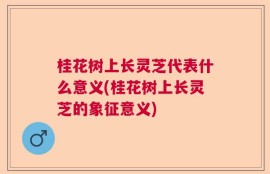 桂花树上长灵芝代表什么意义(桂花树上长灵芝的象征意义)
