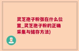 灵芝孢子粉张在什么位置_灵芝孢子粉的正确采集与储存方法)