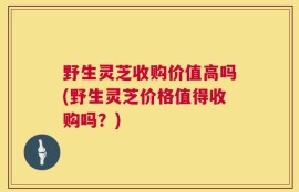 野生灵芝收购价值高吗(野生灵芝价格值得收购吗？)