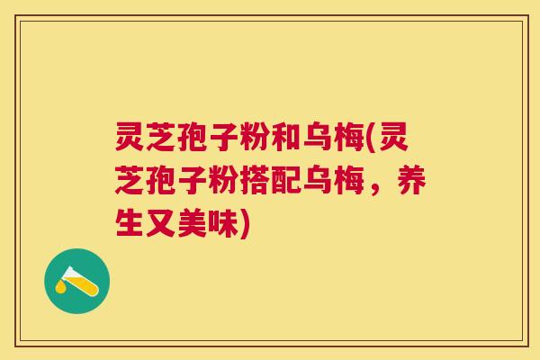 灵芝孢子粉和乌梅(灵芝孢子粉搭配乌梅,养生又美味) 灵芝孢子粉和乌梅(灵芝孢子粉搭配乌梅,养生又美味)