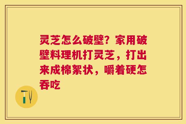 灵芝怎么破壁?家用破壁料理机打灵芝,打出来成棉絮状,嚼着硬怎吞吃 灵芝怎么破壁?家用破壁料理机打灵芝,打出来成棉絮状,嚼着硬怎吞吃
