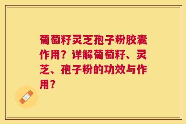 葡萄籽灵芝孢子粉胶囊作用?详解葡萄籽、灵芝、孢子粉的功效与作用? 葡萄籽灵芝孢子粉胶囊作用?详解葡萄籽、灵芝、孢子粉的功效与作用?