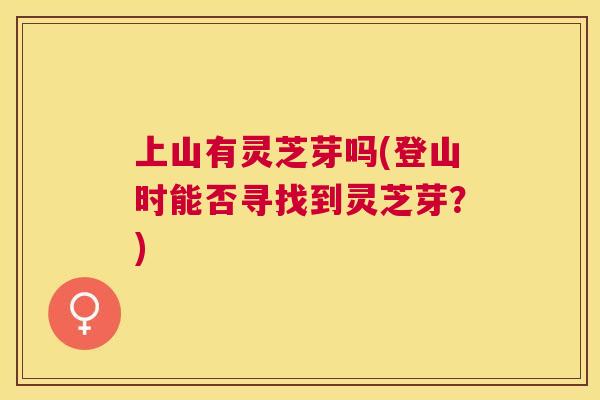 上山有灵芝芽吗(登山时能否寻找到灵芝芽?) 上山有灵芝芽吗(登山时能否寻找到灵芝芽?)