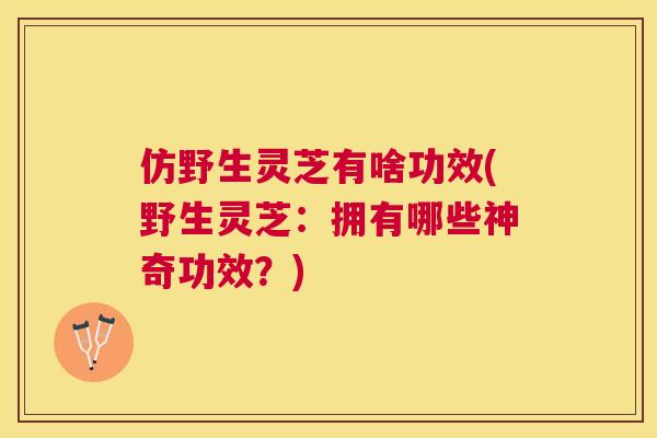 仿野生灵芝有啥功效(野生灵芝:拥有哪些神奇功效?) 仿野生灵芝有啥功效(野生灵芝:拥有哪些神奇功效?)