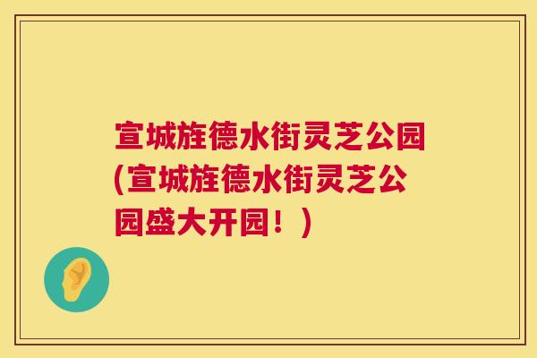 宣城旌德水街灵芝公园(宣城旌德水街灵芝公园盛大开园!) 宣城旌德水街灵芝公园(宣城旌德水街灵芝公园盛大开园!)