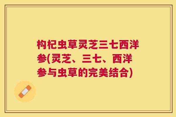 构杞虫草灵芝三七西洋参(灵芝、三七、西洋参与虫草的完美结合) 构杞虫草灵芝三七西洋参(灵芝、三七、西洋参与虫草的完美结合)