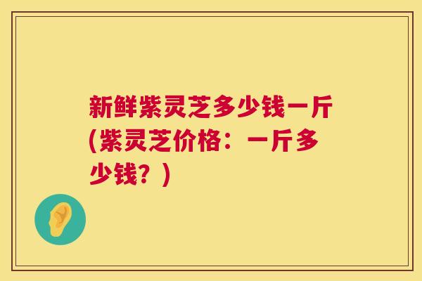 新鲜紫灵芝多少钱一斤(紫灵芝价格:一斤多少钱?) 新鲜紫灵芝多少钱一斤(紫灵芝价格:一斤多少钱?)